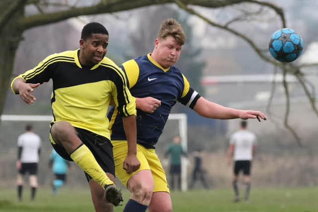 Hatton Rovers (left) v  Pelham at Farlington. Picture: Kevin Shipp.