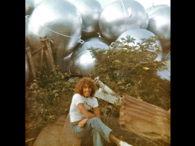 Roger Daltrey at Pounds Yard for the filming of Ken Russell's 1975 film Tommy.