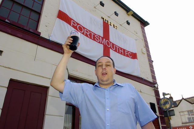 Landlord Ray Couling had lots of England flags up for the 2006 World Cup (062500-2)