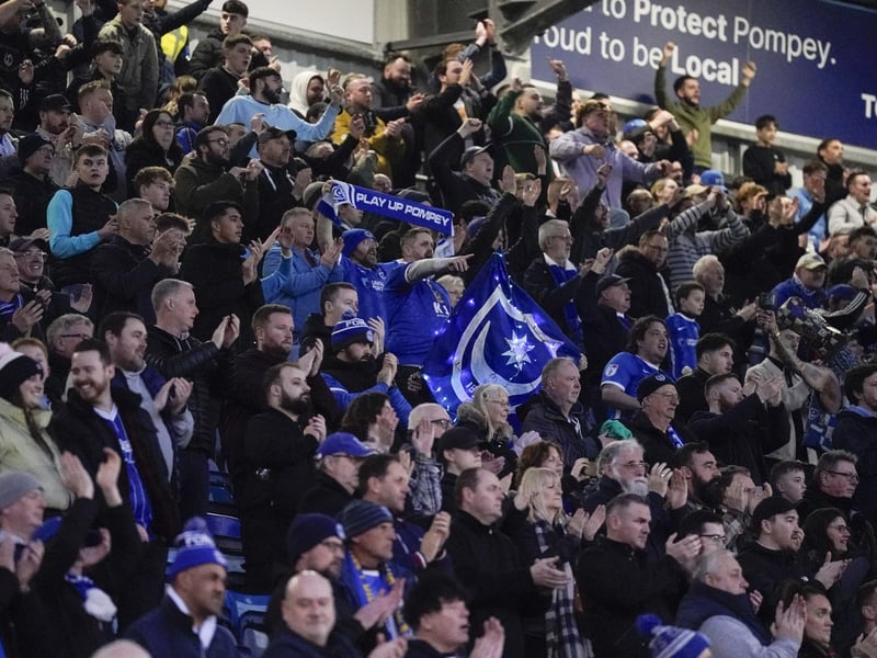 Check out our brilliant gallery as Pompey fans roared their team on to victory over Northampton. Pics: Jason Brown.