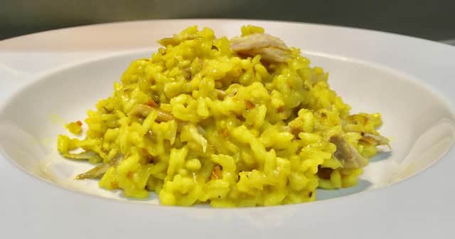 Risotto kedgeree with smoked trout, by Lawrence Murphy