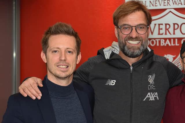 Fareham's former Pompey head of performance Michael Edwards, left, with Jurgen Klopp.   Picture:  John Powell/Liverpool FC via Getty Images