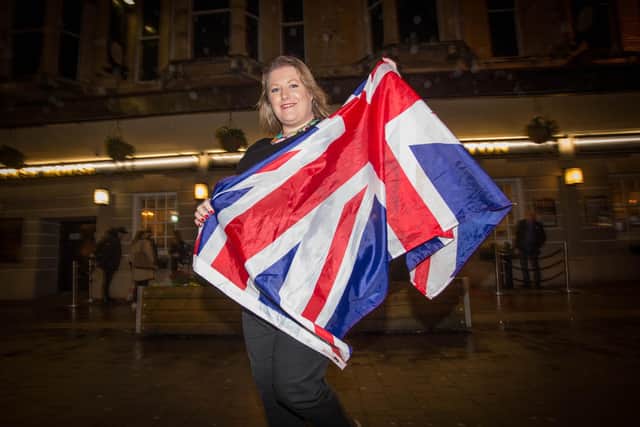 Cllr Donna Jones pictured celebrating Brexit outside the Lord Palmerston Pub. in Southsea in 2020.
Picture: Habibur Rahman