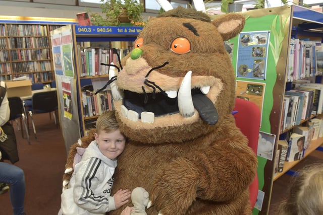 A reading of the book The Gruffalo with an a appearance from The Gruffalo himself at the Alderman Lacey Library in Baffins. Pictured is: Frankie Solloway (4) from Portsmouth.
Picture: Sarah Standing (140223-9489)