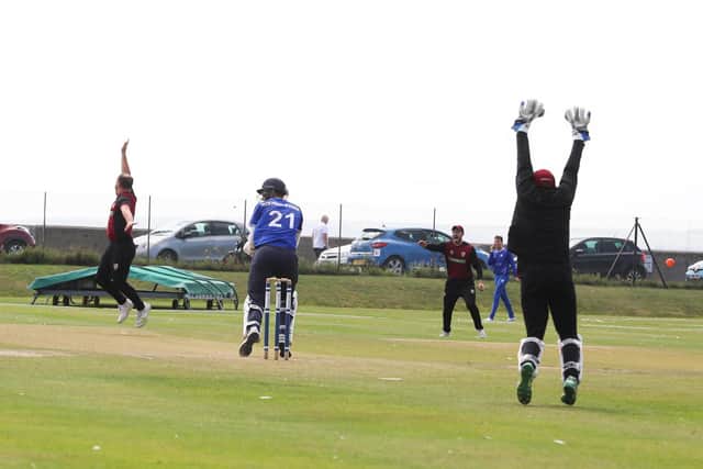 South Wilts appeal for the wicket of Portsmouth's Joe Kooner-Evans. Picture: Sam Stephenson