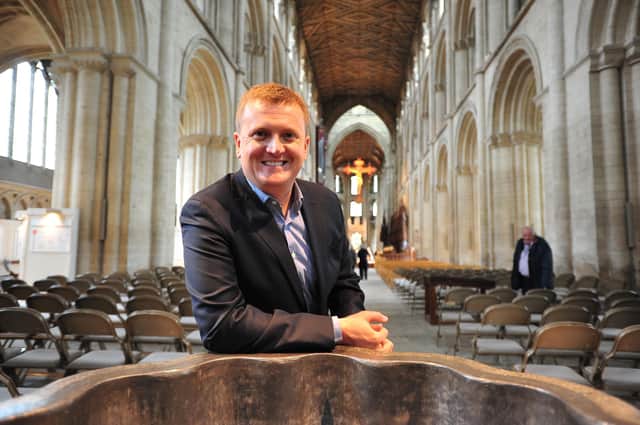 Aled Jones at Peterborough Cathedral. Picture by Rowland Hobson
