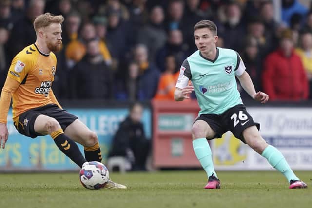 Gaffer For A Day Gary Guinness gave Tom Lowery the perfect 10 after his entrance off Pompey's bench for a first league outing since September. Picture: Jason Brown/ProSportsImages