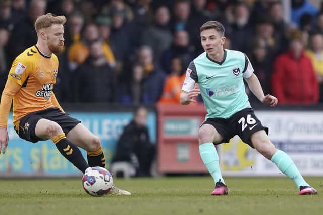 Gaffer For A Day Gary Guinness gave Tom Lowery the perfect 10 after his entrance off Pompey's bench for a first league outing since September. Picture: Jason Brown/ProSportsImages
