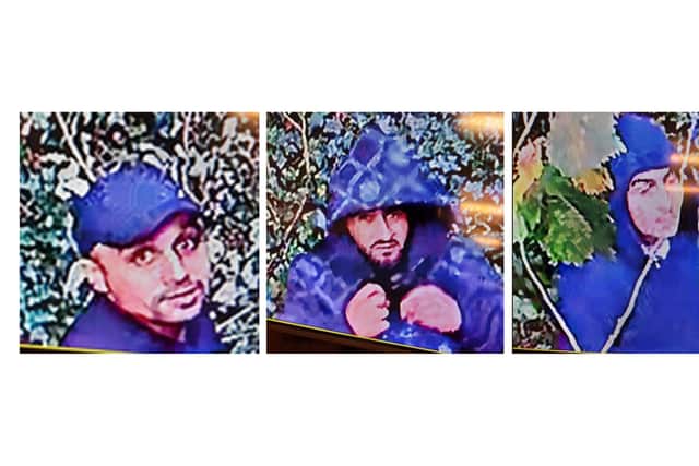 Police have released CCTV images of three men following an attempted burglary. Pic Hants police.