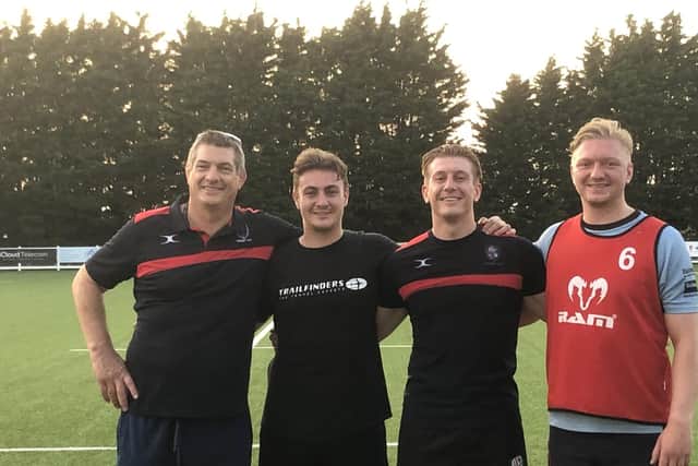Havant head coach Will Knight, far left, with three sons Reuben, second left, Joel, third left, and Jacob