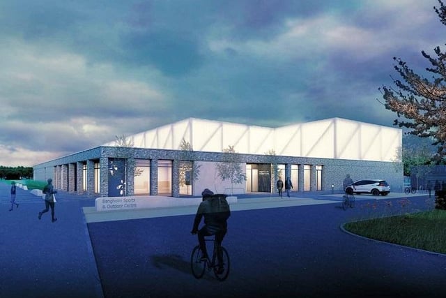 The £10million redevelopmet of Trinity Academy will add a four-court sports hall, gym hall, dance studio, fitness suite and an outdoor sports facility. It is due to be completed this summer.