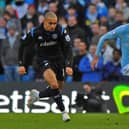 Danny Webber pursues Carlos Tevez in a match at Manchester City which had been earmarked for Pompey player protests during the game. Picture: Steve Reid