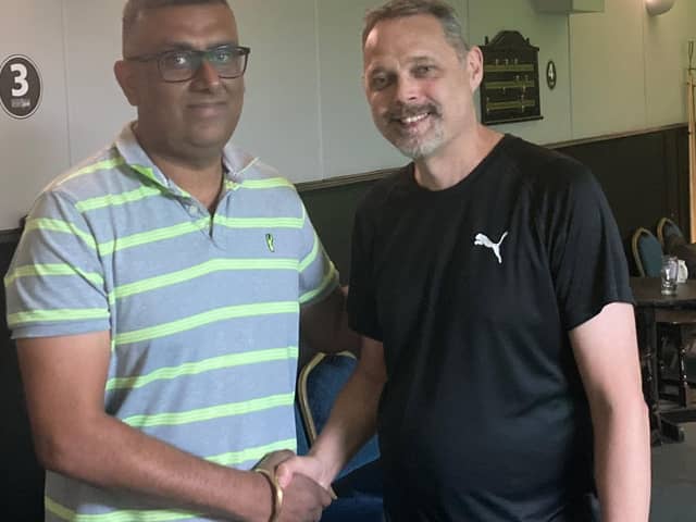 Dharminder Singh Lilly, left, and David Moritz.