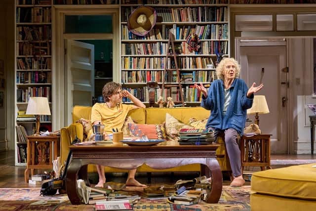 Sebastian Croft (as Leo) and Eileen Atkins (as Vera) in 4000 Miles at Minerva Theatre, Chichester. Picture by Manuel Harlan