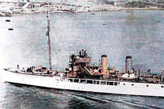 HMS Bluebell - the last Royal Navy ship to visit Palau, nearly 100 years ago