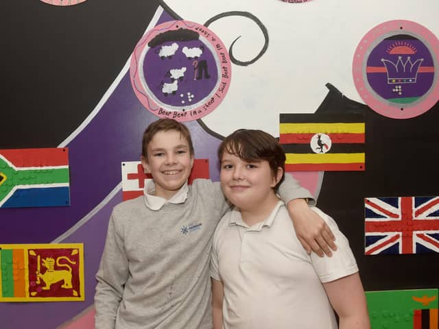 A 55ft multimedia map mural has been created in the basement of Portsmouth Guildhall for all the community to enjoy.

Pictured is: (l-r) Billy Bridle (12) and Kaiden Ross (13) from The Harbour School.