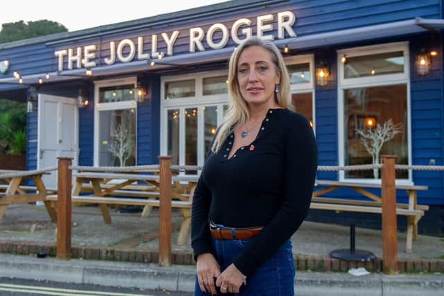 Landlady Hayley Ballard at The Jolly Roger, Gosport. Picture: Habibur Rahman