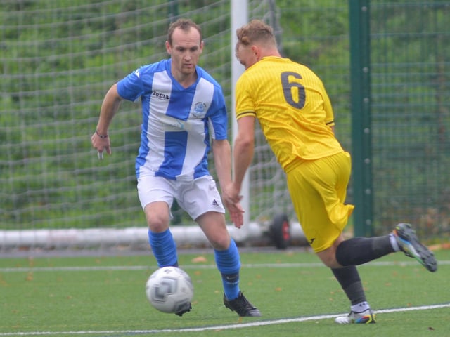 Harvest (yellow) v Overton. Picture by Martyn White