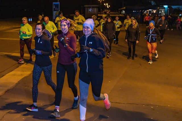 Runners on the memorial 5k. Picture: Mike Cooter (210122)