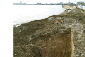 Historic seawalls uncovered in Southsea at Spur Redoubt