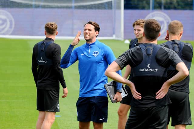 Strength and conditioning coach Max Whittingham leads Pompey's return to pre-season training. Picture: Sarah Standing (290623-8848)