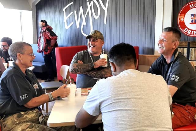 Lunch for veterans at Wimpy, Clarence Pier.