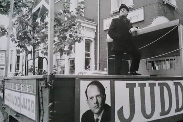Frank Judd outside the Labour Party HQ in Kingston Crescent in 1974.
Picture: Clare Ash
