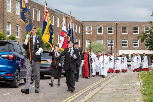 The procession along Oyster Street in Old Portsmouth. Picture: Mike Cooter