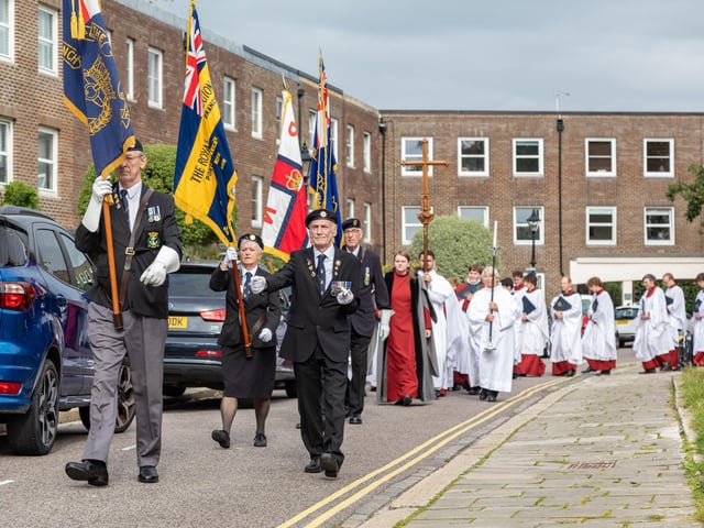 The procession along Oyster Street in Old Portsmouth. Picture: Mike Cooter