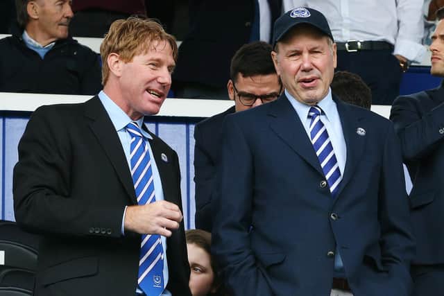 Pompey director Eric Eisner and chairman Michael Eisner. Picture: Joe Pepler