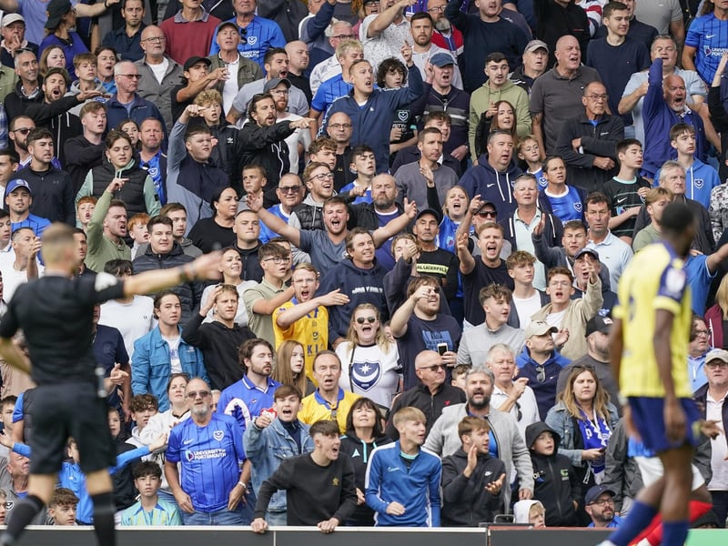 A crowd of 20,205 watched the Blues' 3-0 loss to West Brom at Fratton Park.