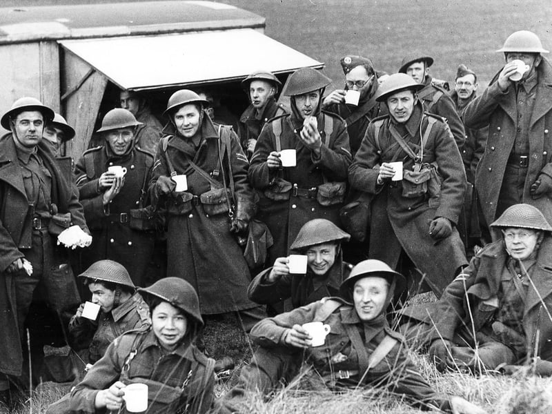 A tea break for members of the Cosham Home Guard at Butser. The News Portsmouth PP232
