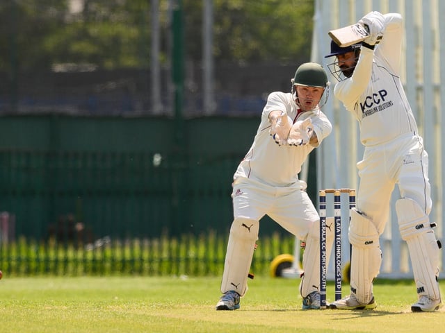 Rakesh Janardhanan batting for Kerala 2nds against Portsmouth & Southsea 3rds. Picture: Keith Woodland (270521-185)