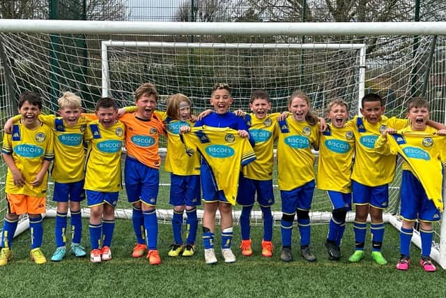 Meon Milton Yakubu celebrate their Portsmouth Youth League Plate victory at Front Lawn