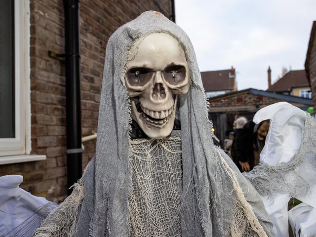 Dave and Louise Whitfield, along with a team of helpers have created a terrifying live action halloween maze in their own back garden. Pictured - Their house on Thurbern Road in Portsmouth has been transformed into the terrifying maze. Photos by Alex Shute