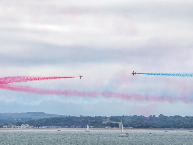 Red Arrows over Ryde, Isle of Wight