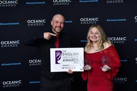 Charlotte Brighton, of Charlotte's Beauty, has been nominated again for the South East Nail Technician of the Year. Pictured is Charlotte alongside her partner Gary.