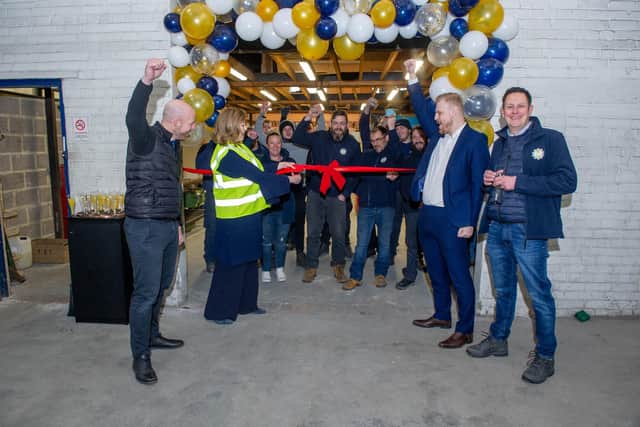 Pictured: Financial director-Lee Bligh, MP Penny Mordaunt, Curtis Bligh - Head of marketing and Neil Hunt with Excell staff marking the opening of the shop.
Picture: Habibur Rahman