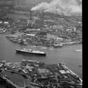 Aerial view on the HMY Britannia sailing to Portsmouth Harbour, UK, 30th May 1965. (Photo by Daily Express/Hulton Archive/Getty Images)