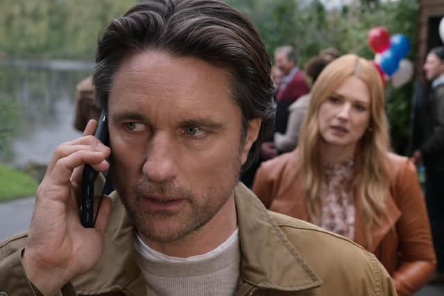 Martin Henderson as Jack Sheridan and Alexandra Breckenridge as Mel Monroe in Virgin River.