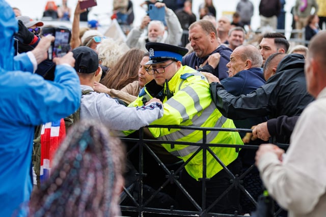 Violent clashes took place at the Southsea anti-migrant protest on Saturday
