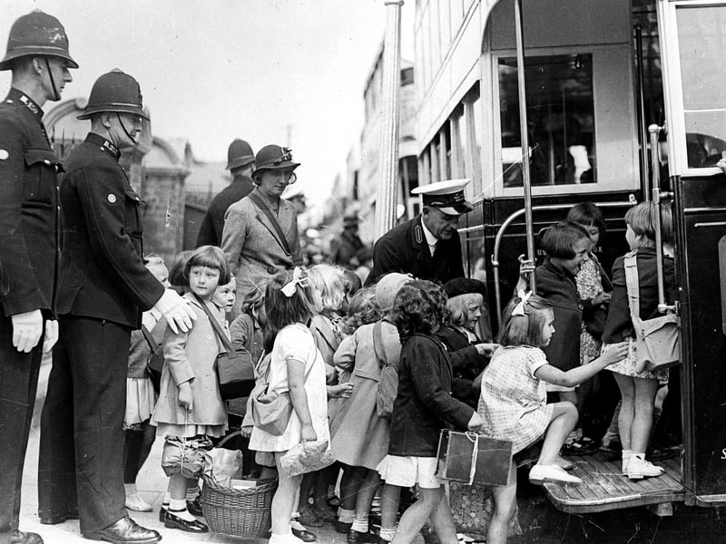 Buses have played such an important role over there years, including in the second world war. Here we see Portsmouth children being evacuated in 1939 boarding buses at George Street, Portsmouth.