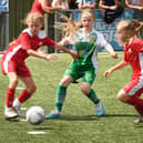Girls' football action from the Havant & Waterlooville Summer Tournament. Picture: Keith Woodland (030621-175)