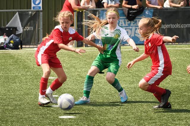 Girls' football action from the Havant & Waterlooville Summer Tournament. Picture: Keith Woodland (030621-175)