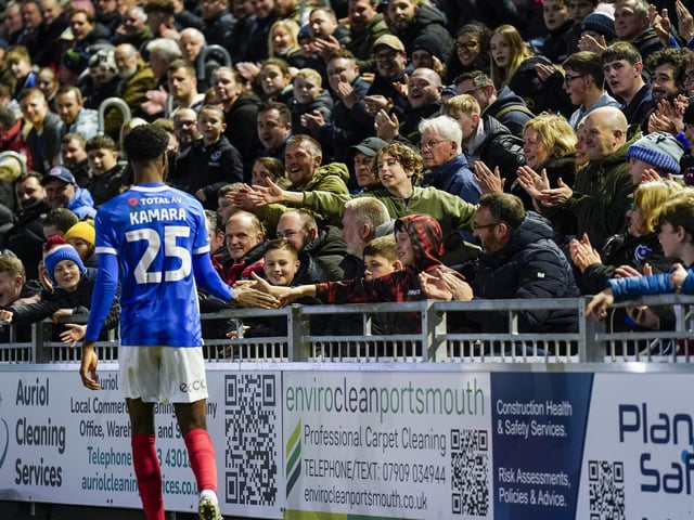 19,439 Pompey fans were present for the 2-1 win against Burton at Fratton Park