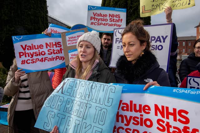 Jenna Baynham-Smales, senior MSK physiotherapist and Emily Hawkins, neuro physiotherapist outside St Mary's Hospital Picture: Habibur Rahman