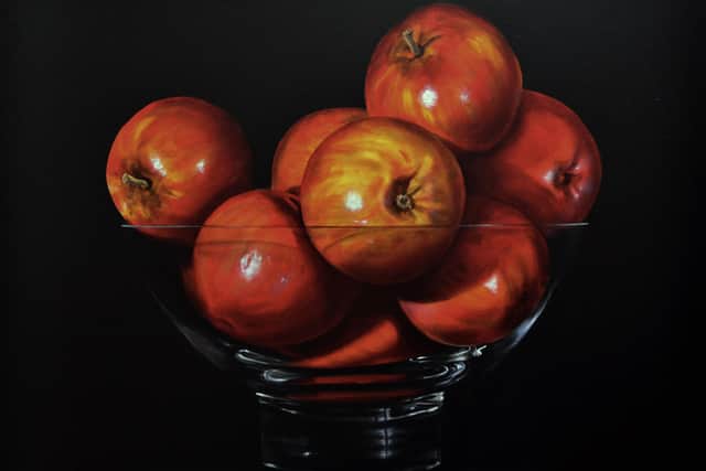 The Portsmouth and Hampshire Art Society will host its annual summer exhibition at Portsmouth Cathedral in August. Pictured: Bowl of apples by David Fright
