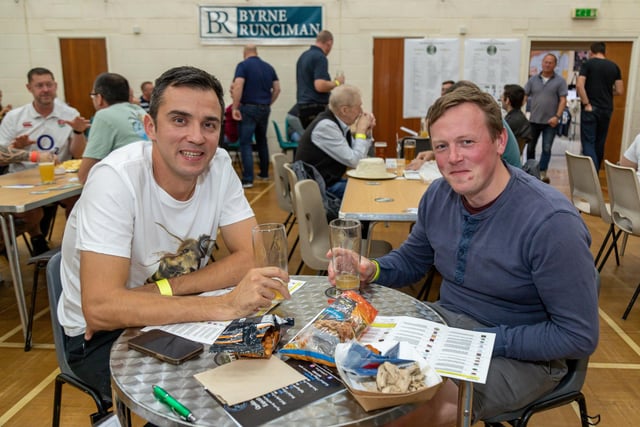 Jack Wainwright (36) and James Corrie (38) at the Wickham Charity Beer Festival. 
Picture: Mike Cooter