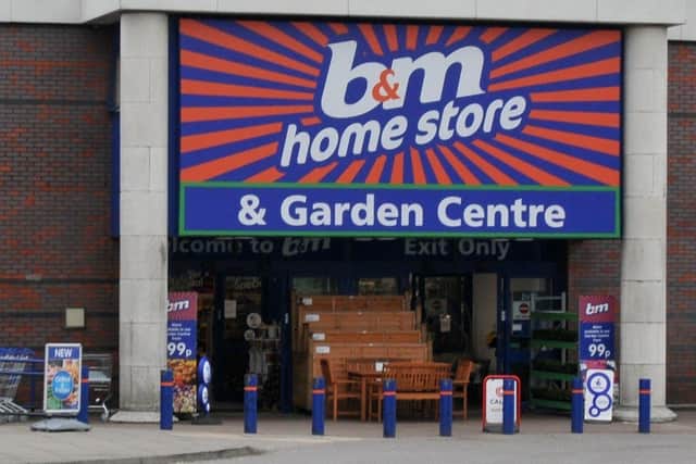 Exterior of a UK B&M Home Store and Garden Centre.