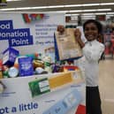 Pre-packed food donation bags are available at large stores in Portsmouth.